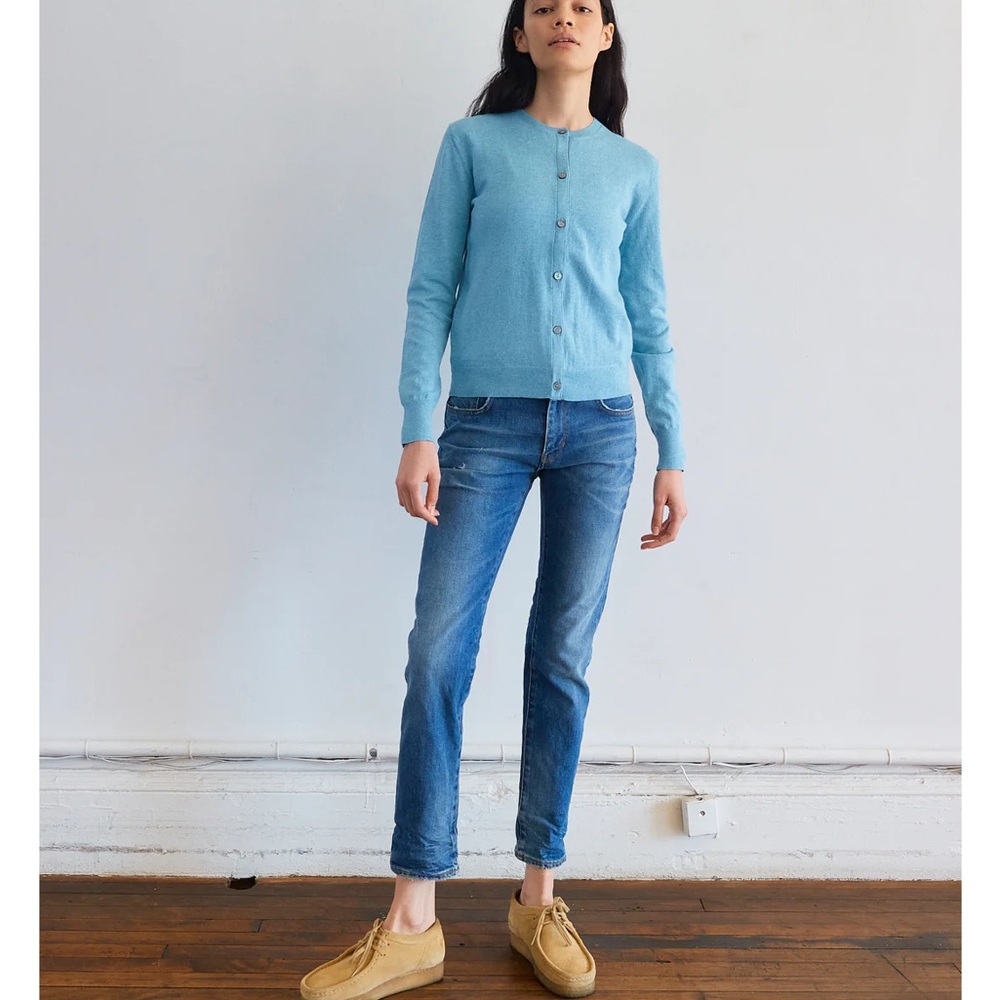 6397 Mini Skinny Jeans in Light Blue Fray Sz 31